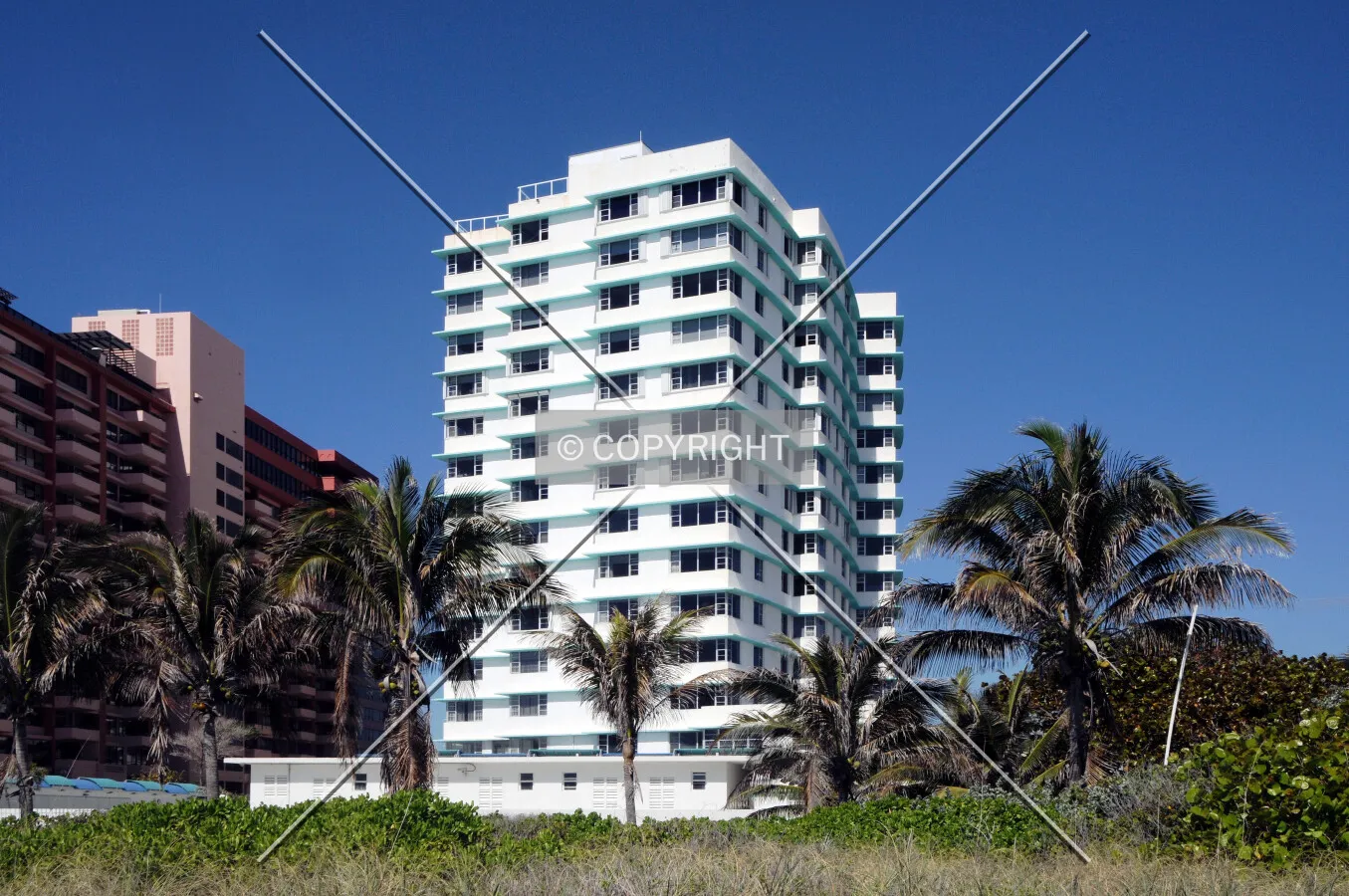 View from the east along the beach