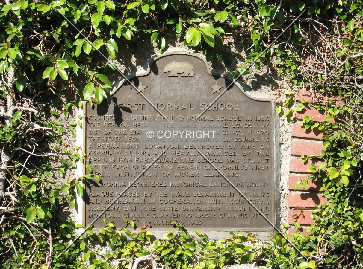 California landmark sign on the west side of the building