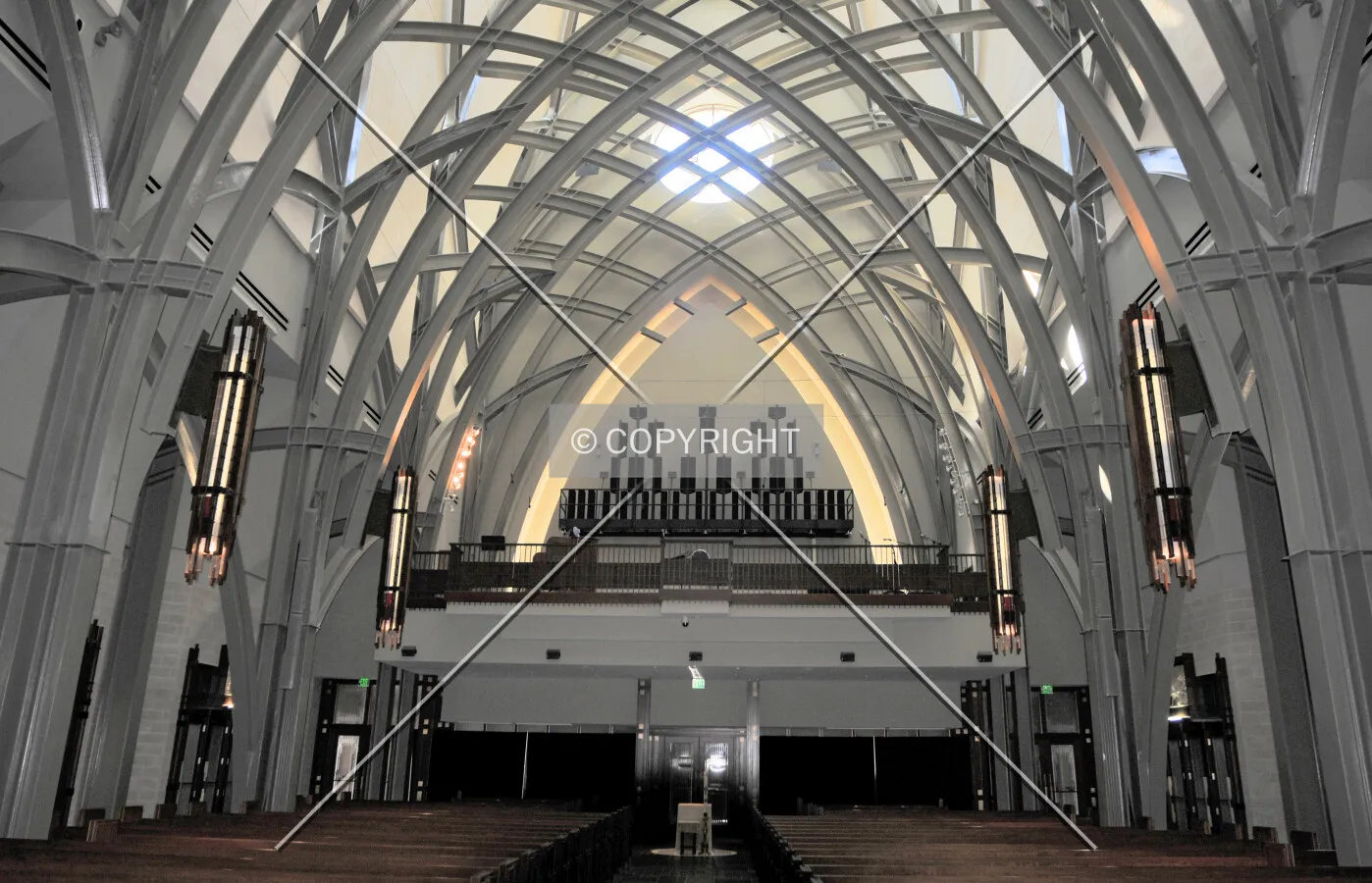 View of the choir loft on the second floor from the east