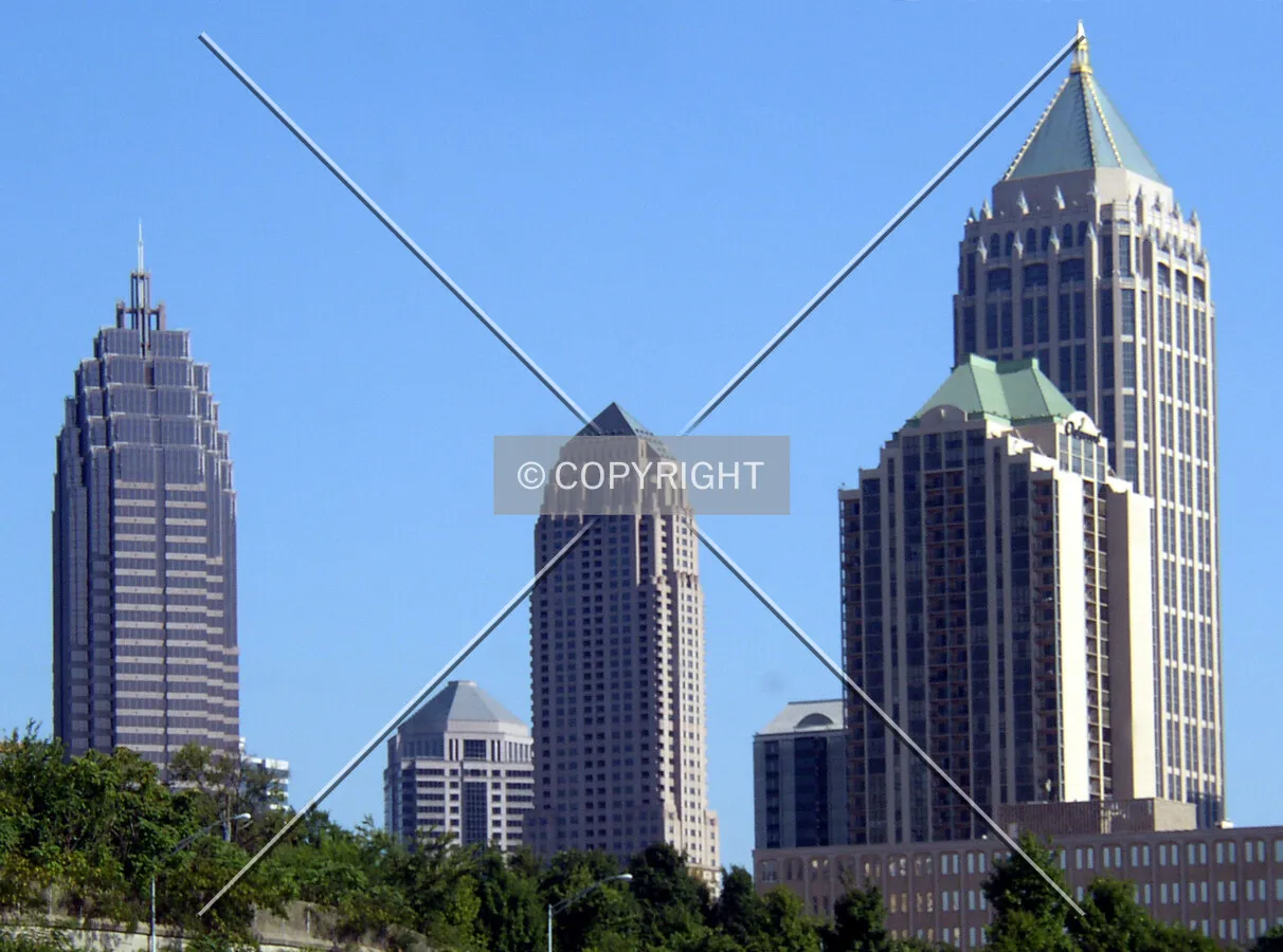 Looking southeast towards Midtown from the connector ramp between Interstate 75 South and Interstate 85 North