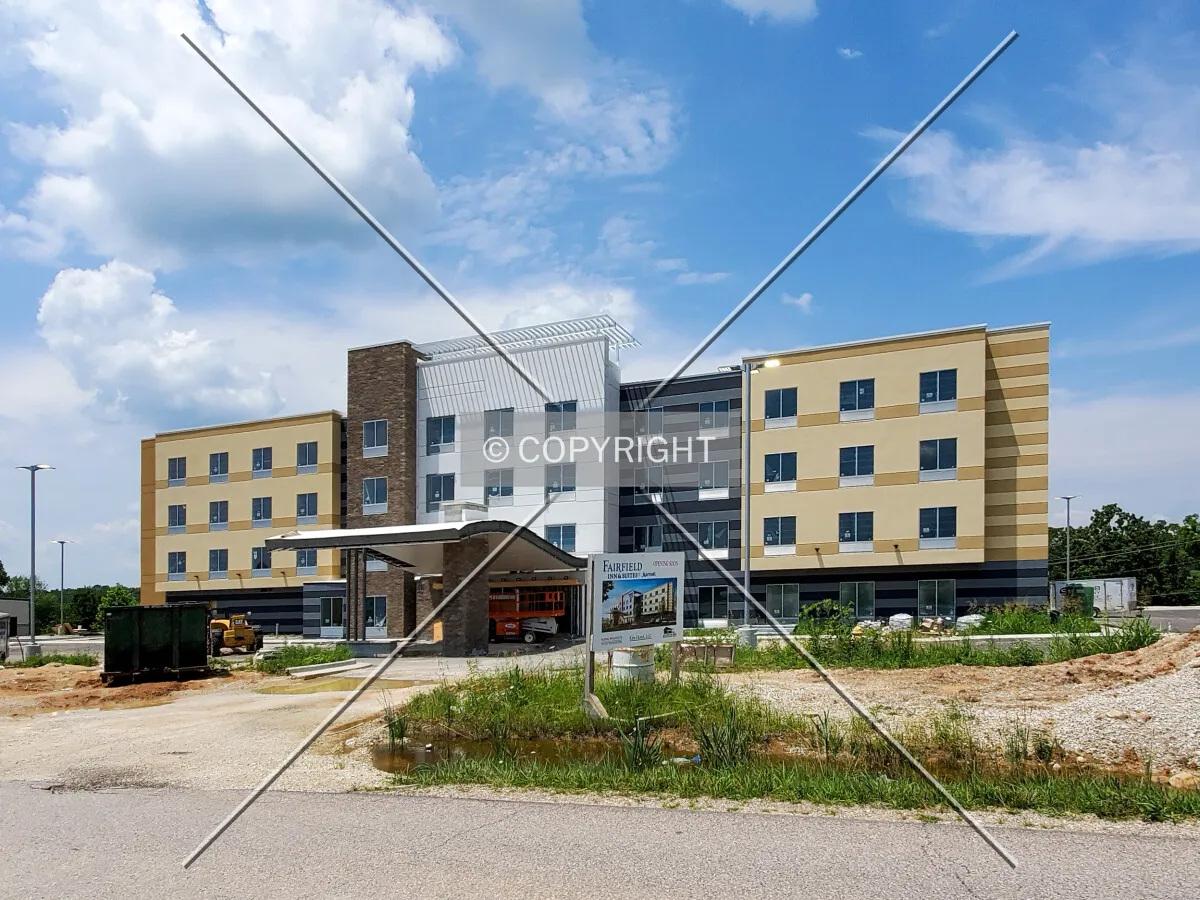Southeast view during construction; July 4, 2020