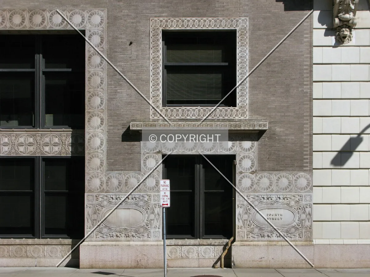 Terra cotta and brick detail along 4th Street South