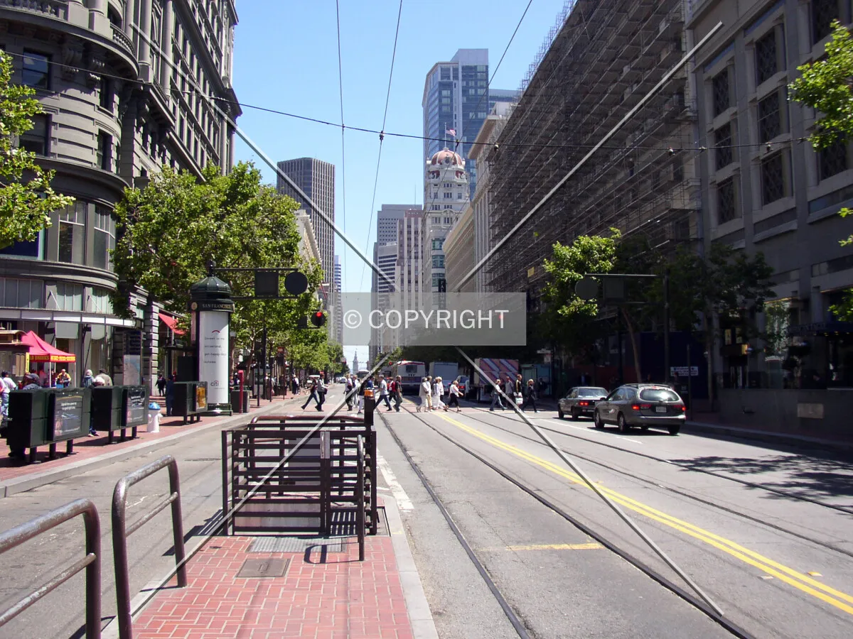 Looking east from Powell Street