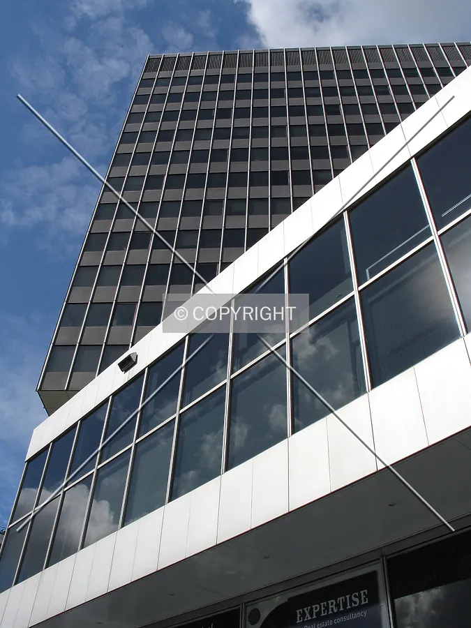 Looking up from the east