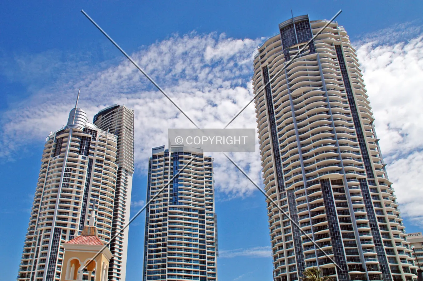 Looking up from Surfers Paradise Boulevard