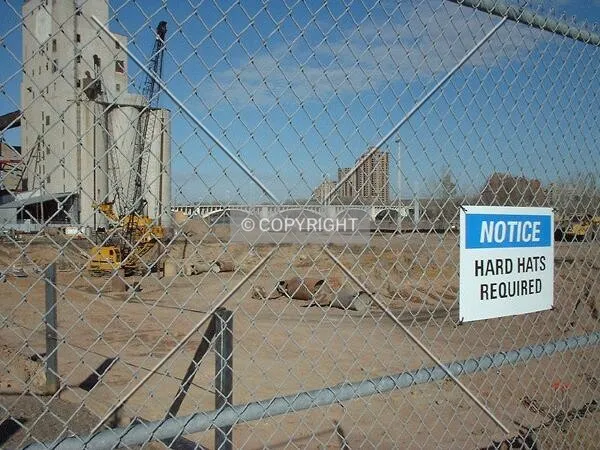 View to the northwest from the construction site entrance