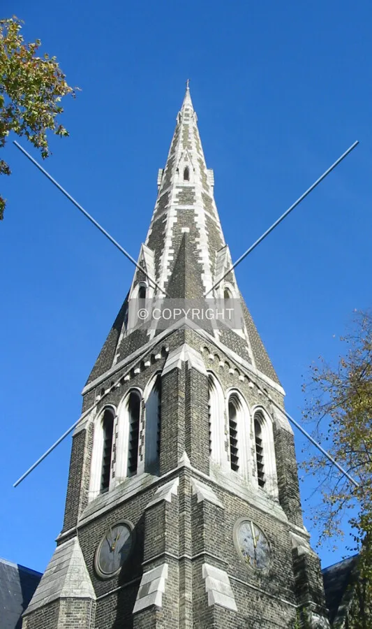 The spire reaches skyward