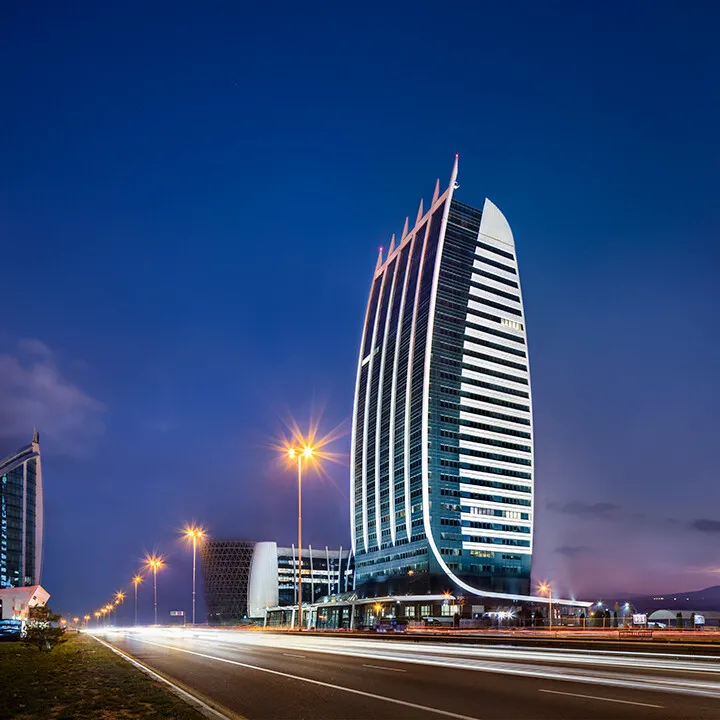 Night view from the northwest