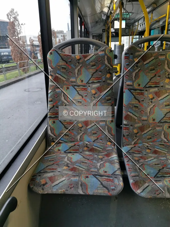 Inside a bus in Frankfurt