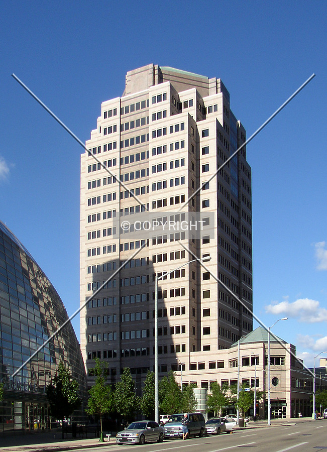 From across West 2nd Street to the southwest
