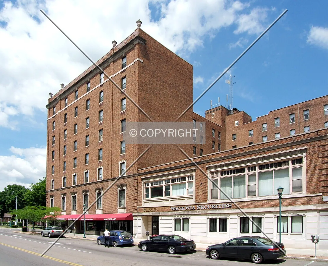 View from the southwest across Main Street