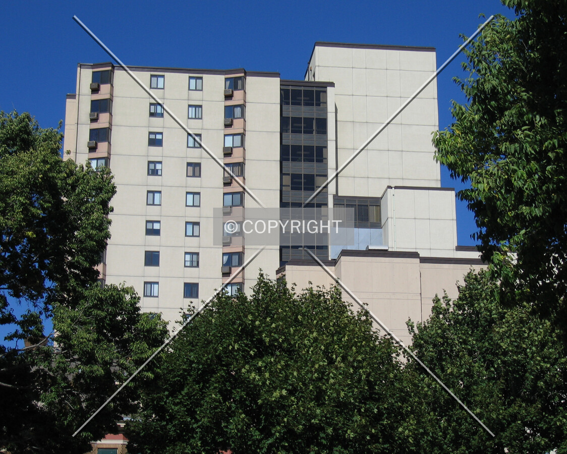 The upper floors on a warm autumn day