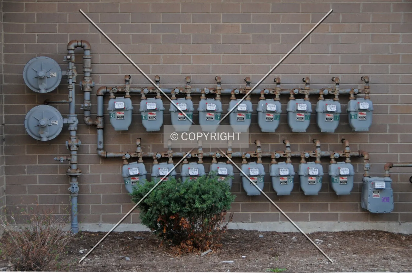 Gas meters along Winnebago Avenue. March 21, 2012.