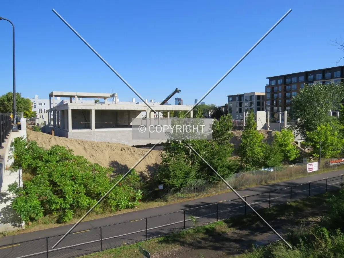 View to the northeast across the Midtown Greenway