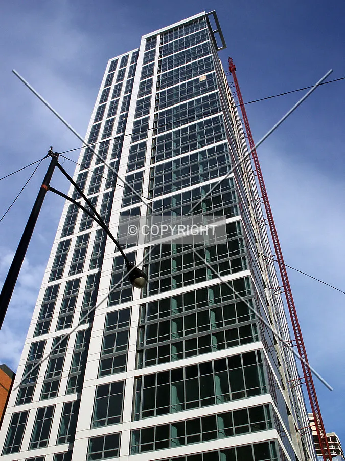 Looking up the west facade