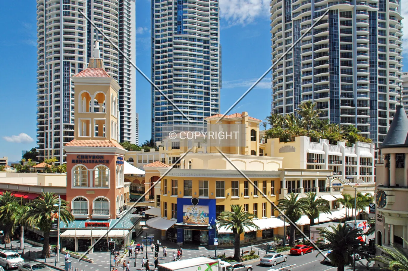 Shopping centre at the base