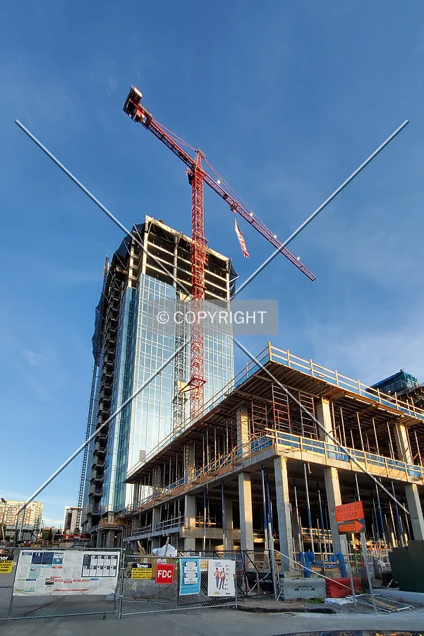 Northwest view during construction; July 3, 2020