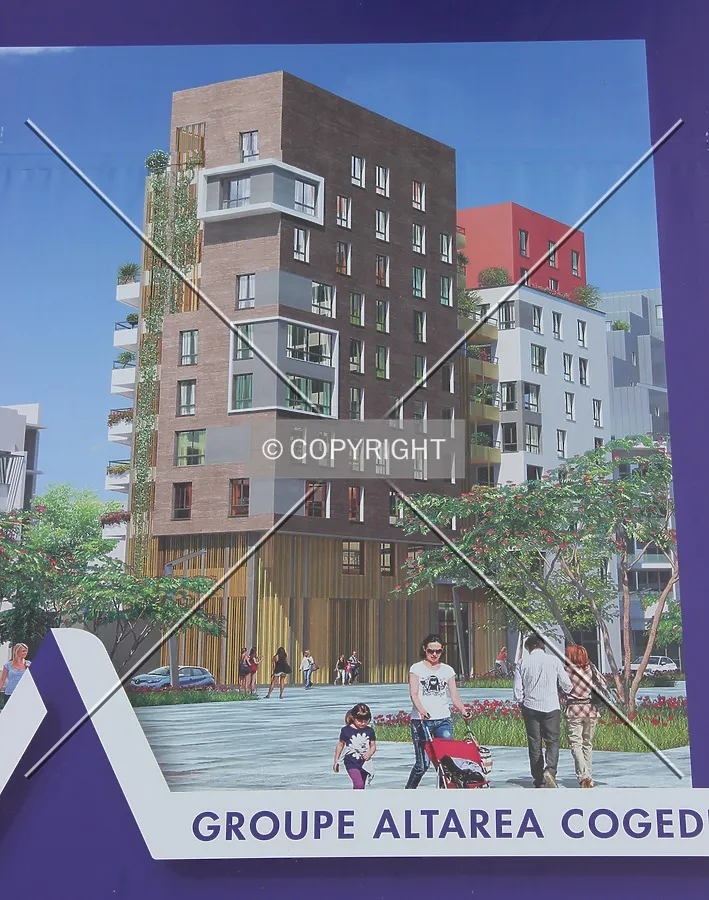 Rendering displayed at the construction site.