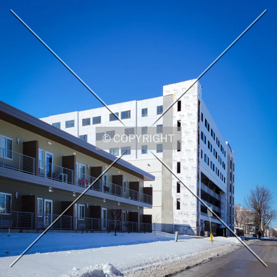 From the southeast during construction; February 5, 2022