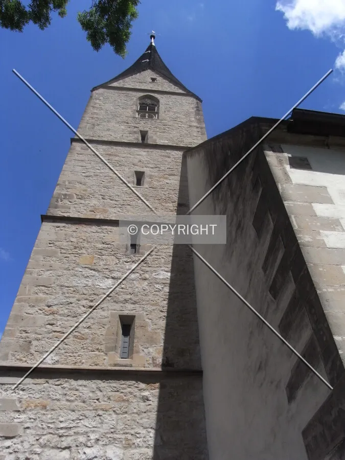 Looking up the tower of Alexanderkirche