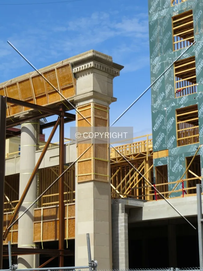 Preserved facade and new construction