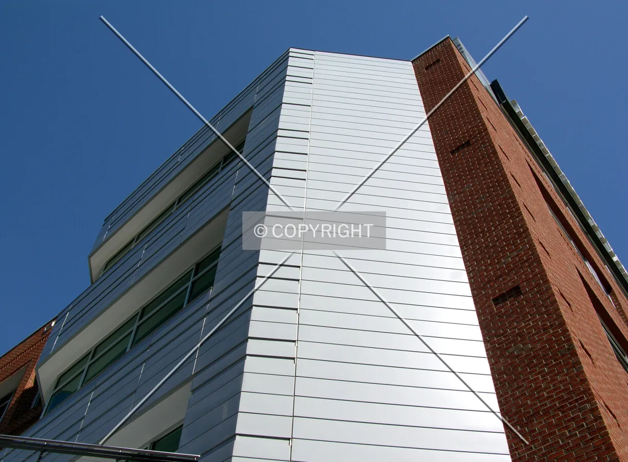 Looking up the southeast corner