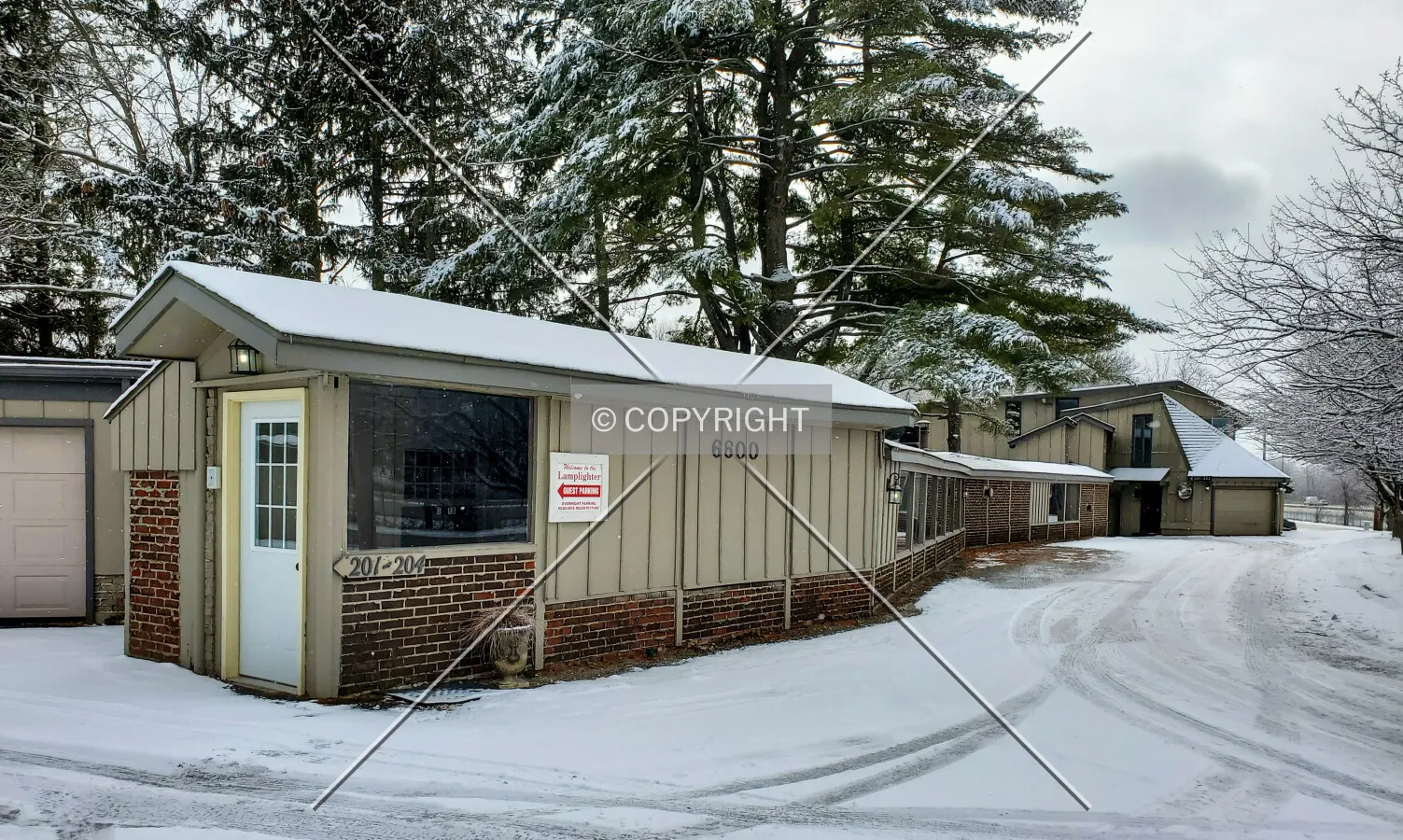 Northwest view; February 13, 2020