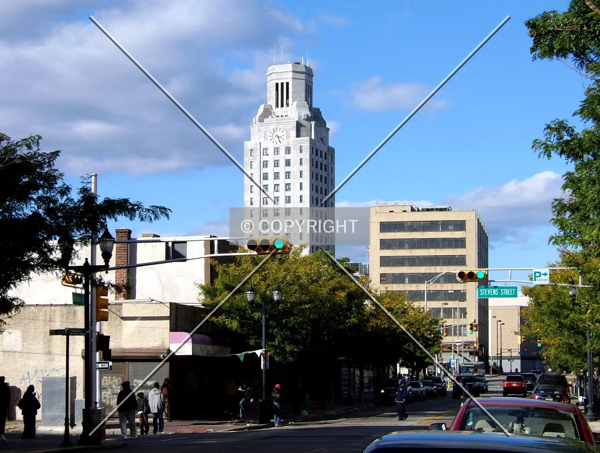 View north along Broadway at Stevens Street