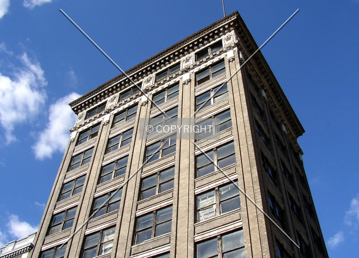 Looking up the southwest corner