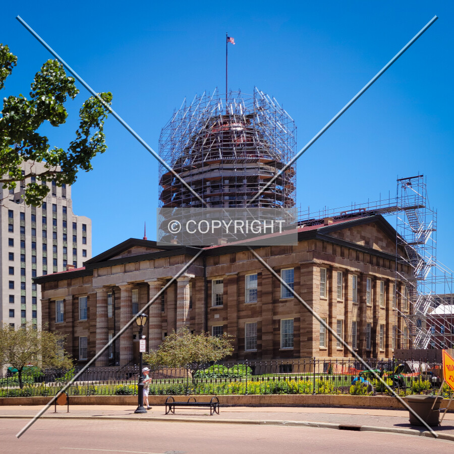 From the northwest during restoration; June 18, 2022