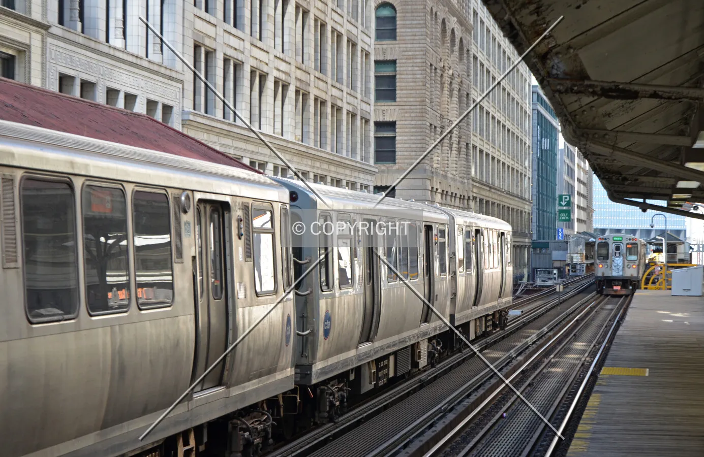 Looking northwest from the eastern platform; March 7, 2015.