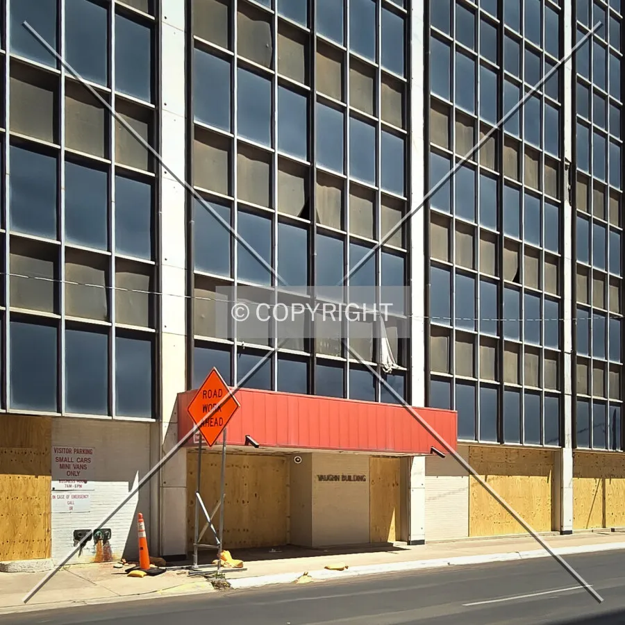 South facade detail; April 18, 2024
