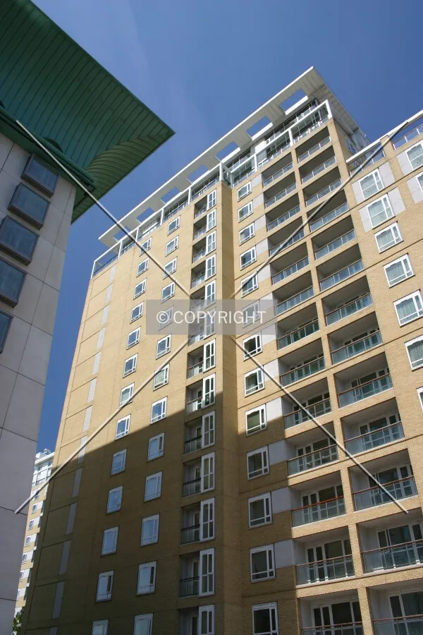 Looking up at the façade