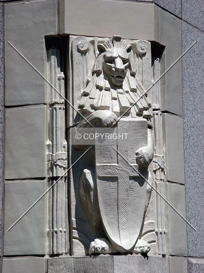 Lion and shield