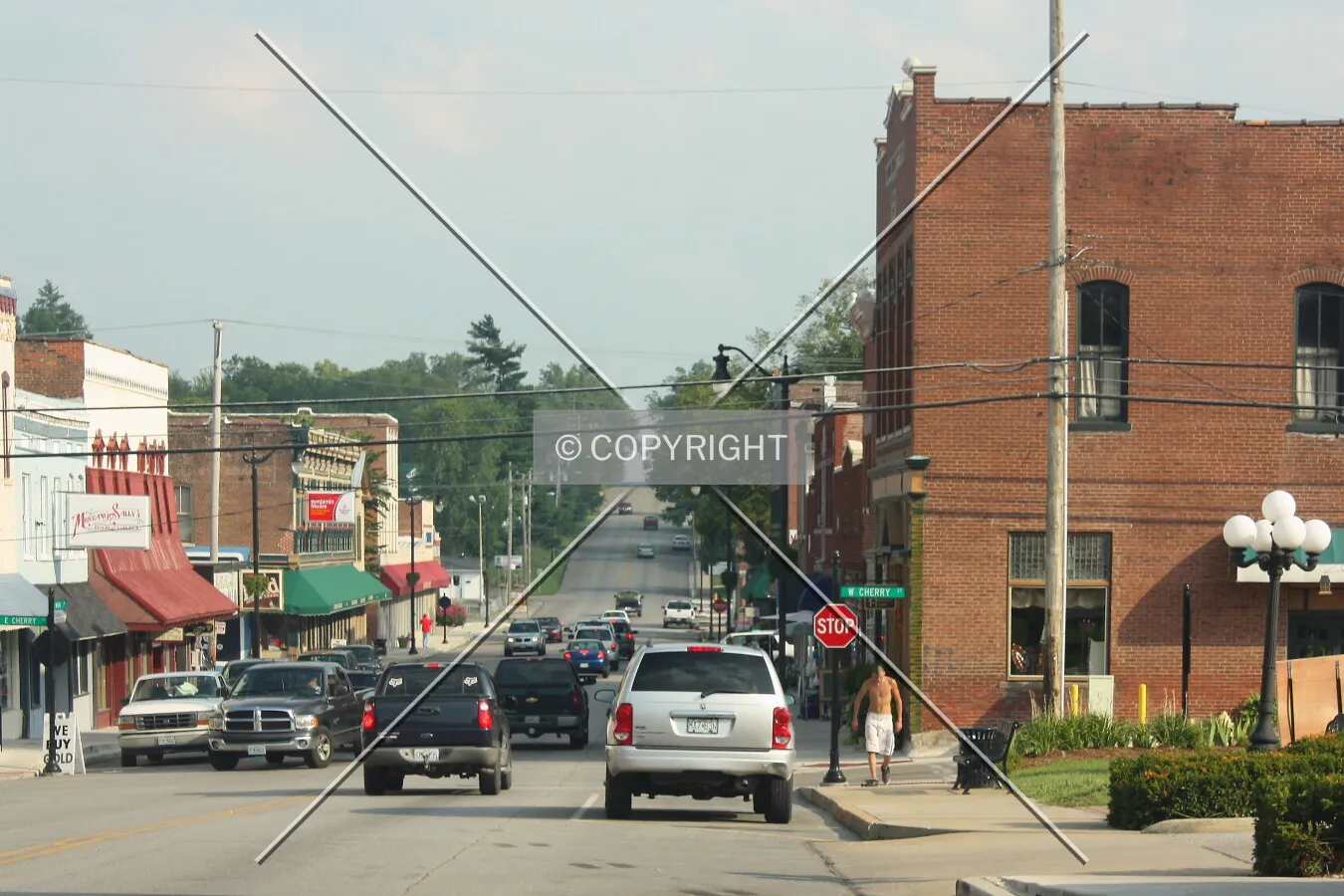 Looking south along Main Street