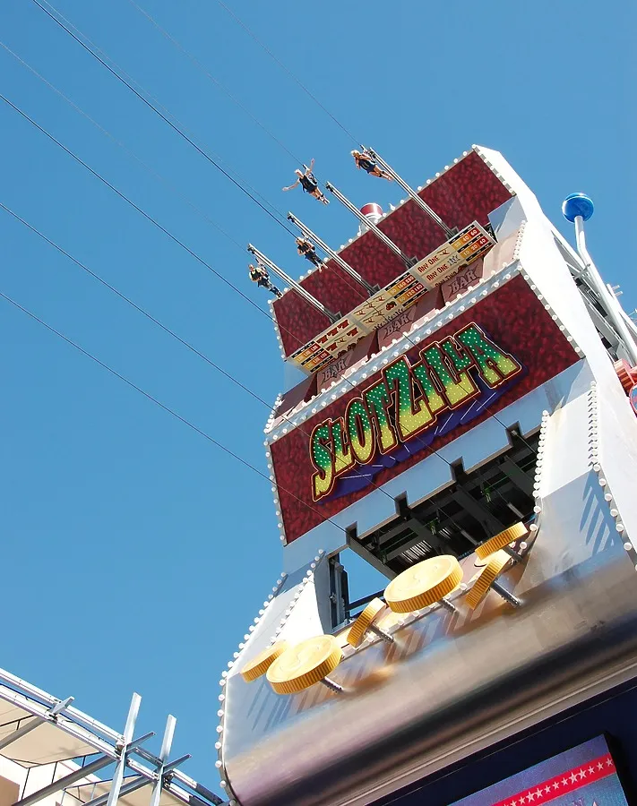 Riders taking off on the zipline
