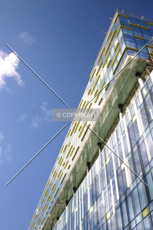 Looking up at the façade from Union Street
