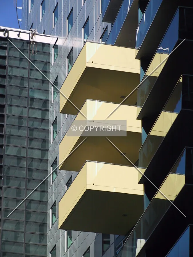 Balcony protrusions on the east side