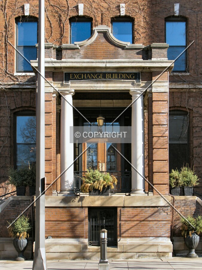 Main entrance from across Exchange Street
