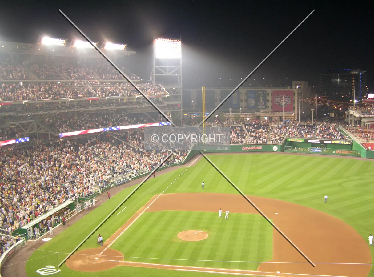 Left field line from the upper deck on a hazy June evening