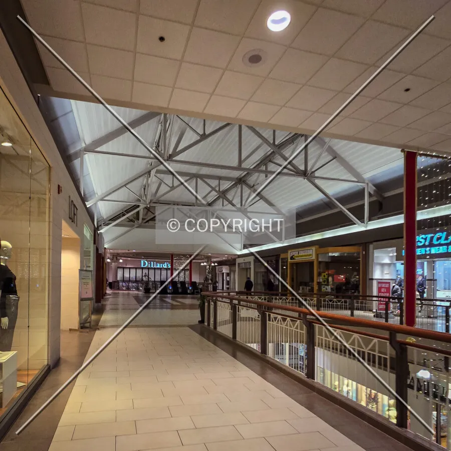 Second floor of the Dillard's wing at night; January 3, 2025
