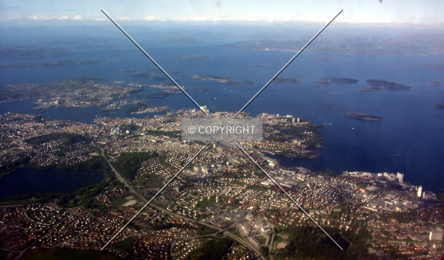 Aerial view looking north