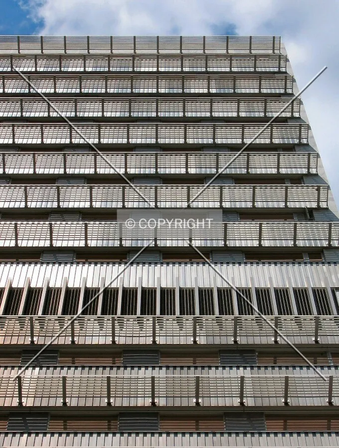 Looking up the south facade of the east wing