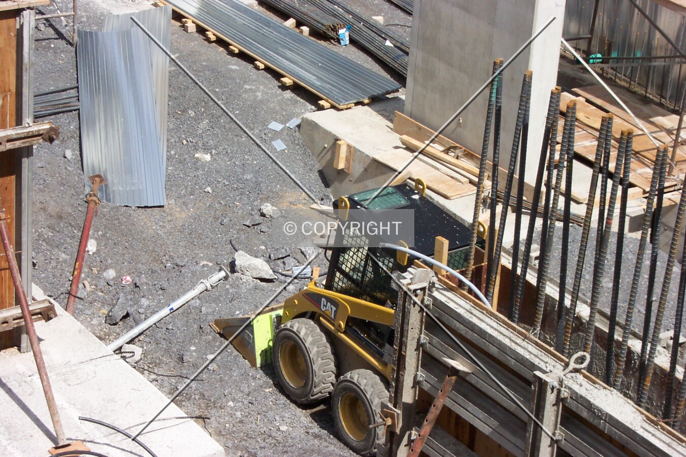 Equipment in the bottom of the construction site