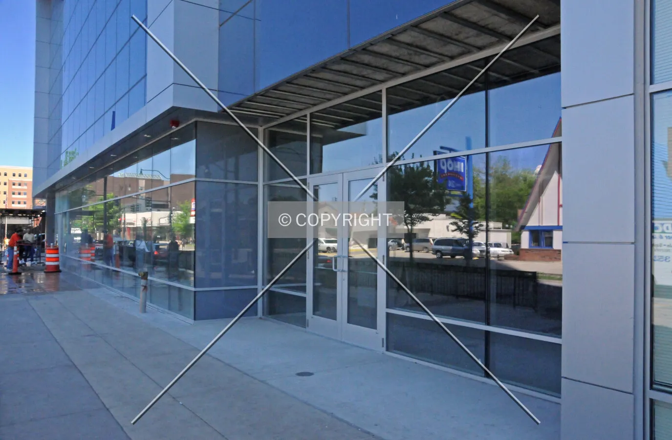 Ground level along Green Street