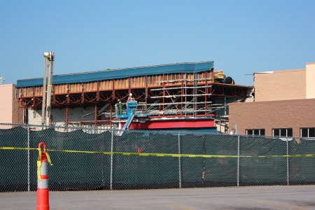 View from the northeast during renovation