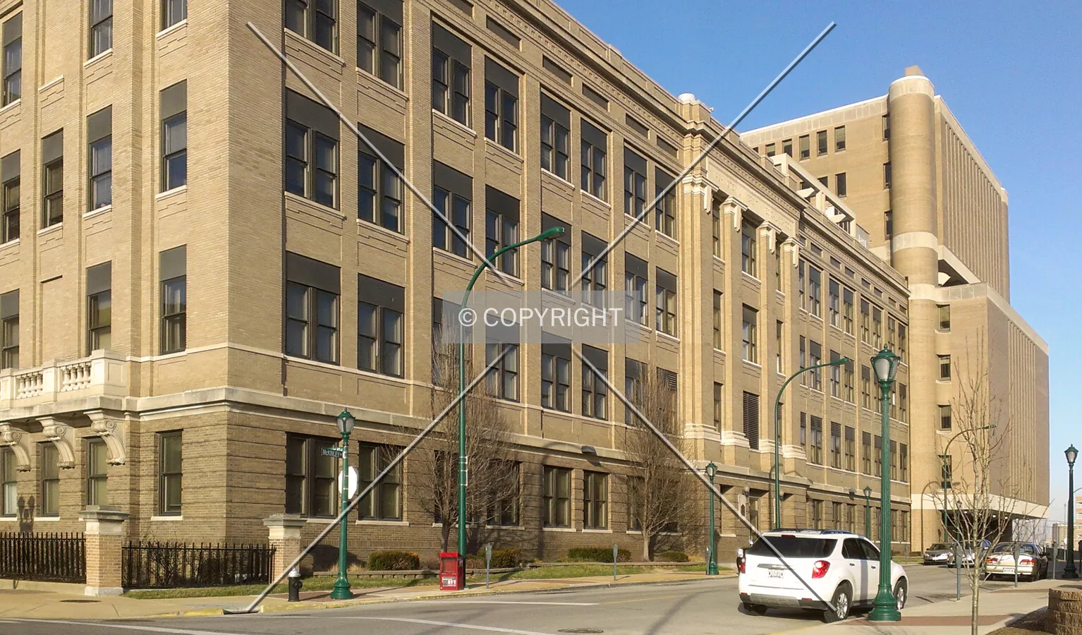 View from the southwest at the corner of South Euclid Avenue and McKinley Avenue