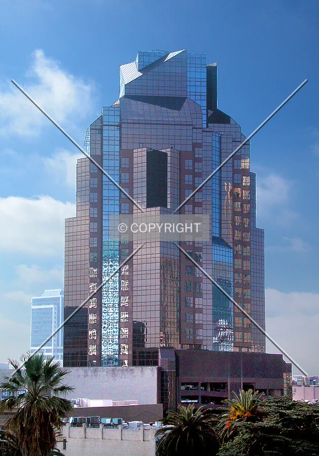 The gleaming facade from the northeast