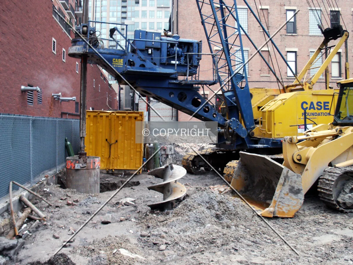 Caisson drill by the northern edge