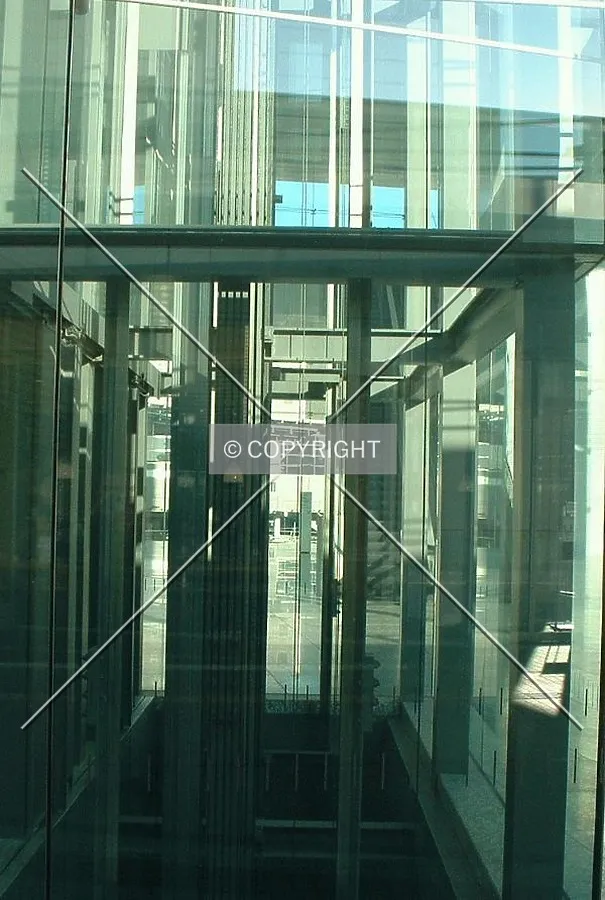 Transparent elevator shaft